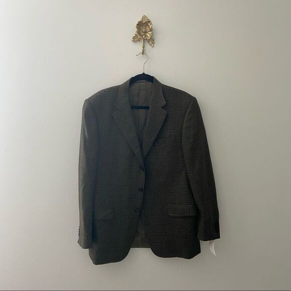 Corneliani Men’s Grey Check Wool Cashmere Blazer 50R